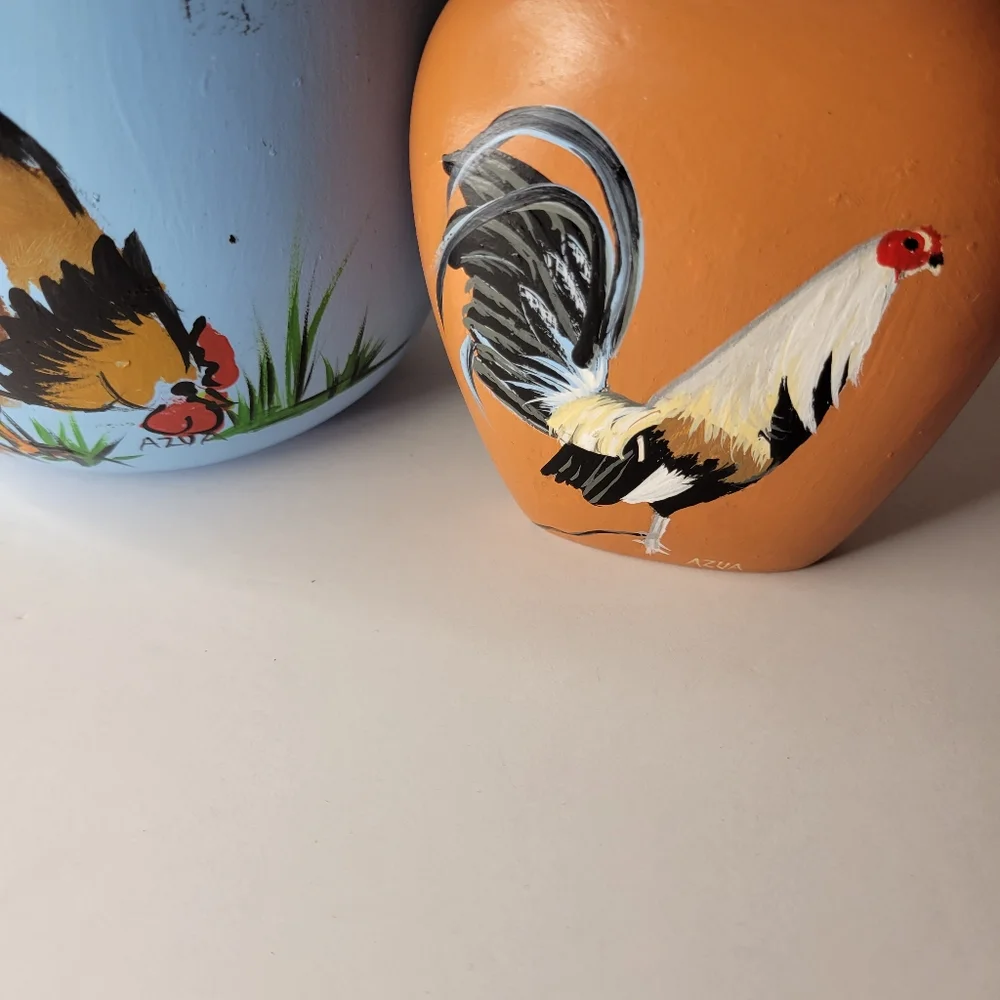 Azua hand painted vases.Set of Two